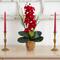 21" Red Orchid Silk Arrangement in Ceramic Vase